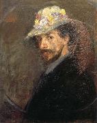 James Ensor Self-Portrait with Flowered Hat oil painting